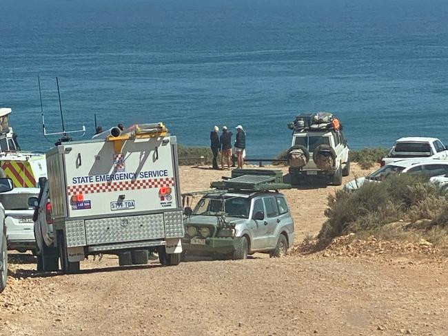 HIGH FEES APPLY . NO AUS, NEWS.COM . Scene of a fatal great white shark attack at the Granites at Streaky Bay. Picture: Supplied