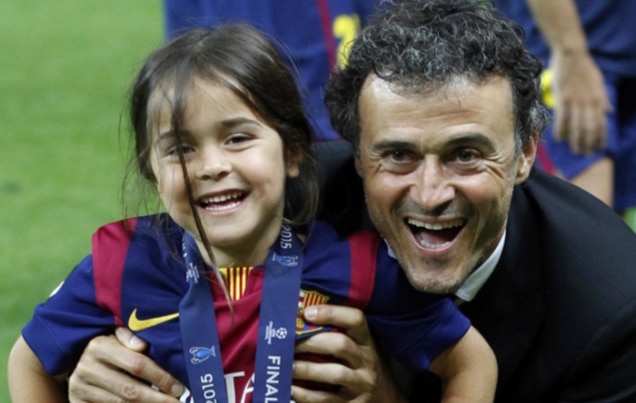 Luis Enrique and daughter Xana.