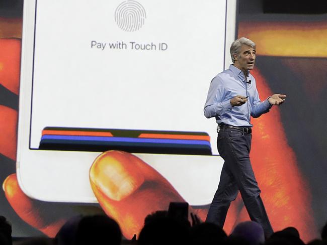 Mr Federighi said there will be major changes to Apple Pay. Picture: Marcio Jose Sanchez/AP