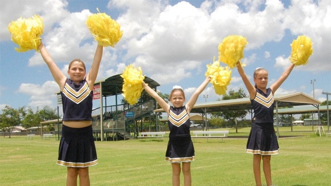 Cowboys cheerleaders Emily Busch from the Cheer Elite Team, Kailey Lingard from All Stars and Anne-Maree Ellis from Top Gun team.