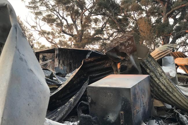 The ruins of Binna Burra Lodge after Bushfires destroyed the historic retreat. Picture: Kirstin Payne