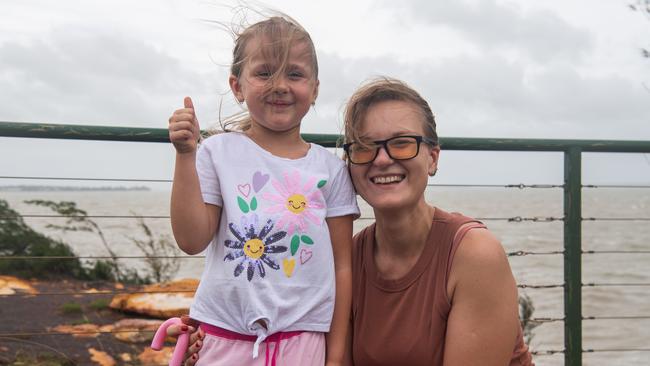 Olena from Canberra enjoying the weather during the wet season in East Point. Picture: Pema Tamang Pakhrin