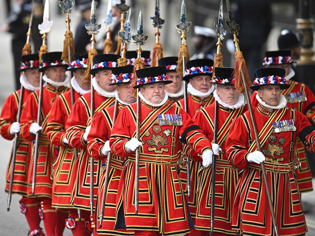 The Queen’s funeral service at Westminster Abbey today. Picture: Oli SCARFF / AFP