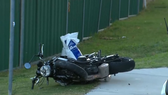 The man’s bike lying on the side of the road on Cotlew St in Southport. Picture: 9 Gold Coast News.