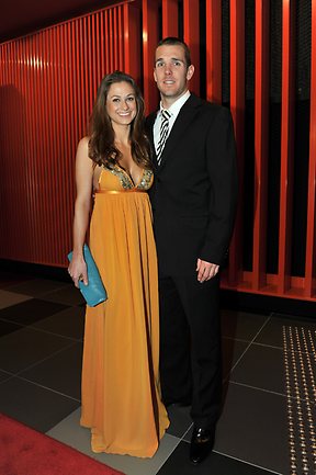 <p>Taylor Wilson and Dane Swan at the 2010 AFL All-Australian awards. Picture: Colleen Petch</p>