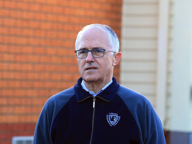 28/07/18 Prime minister Malcolm Turnbull campaigning at Nixon Street primary school on the day of the Braddon by-election. Aaron Francis/The Australian