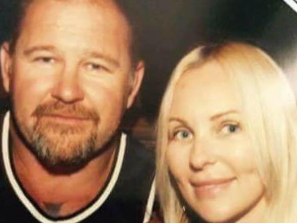 Nick Martin (pictured with his wife Amanda) was killed in a public shooting on Saturday night.Source:Supplied