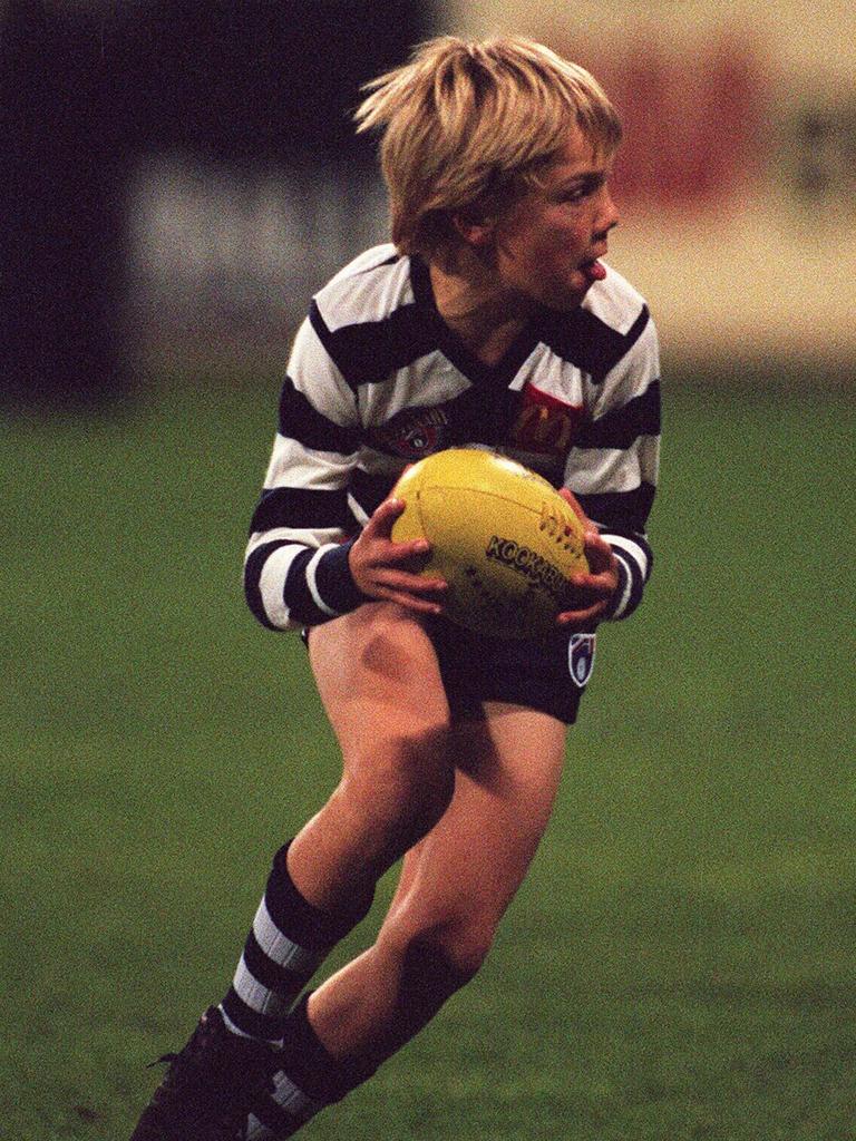 Gary Ablett Jr in Geelong colours in 1996.