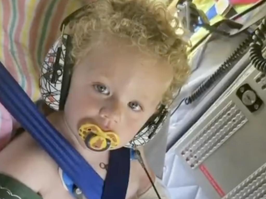 Two-year-old Ezra Porter was bitten by a deadly brown snake at his Port Wakefield home in South Australia, some time in October. 2024. Picture: 7 NEWS