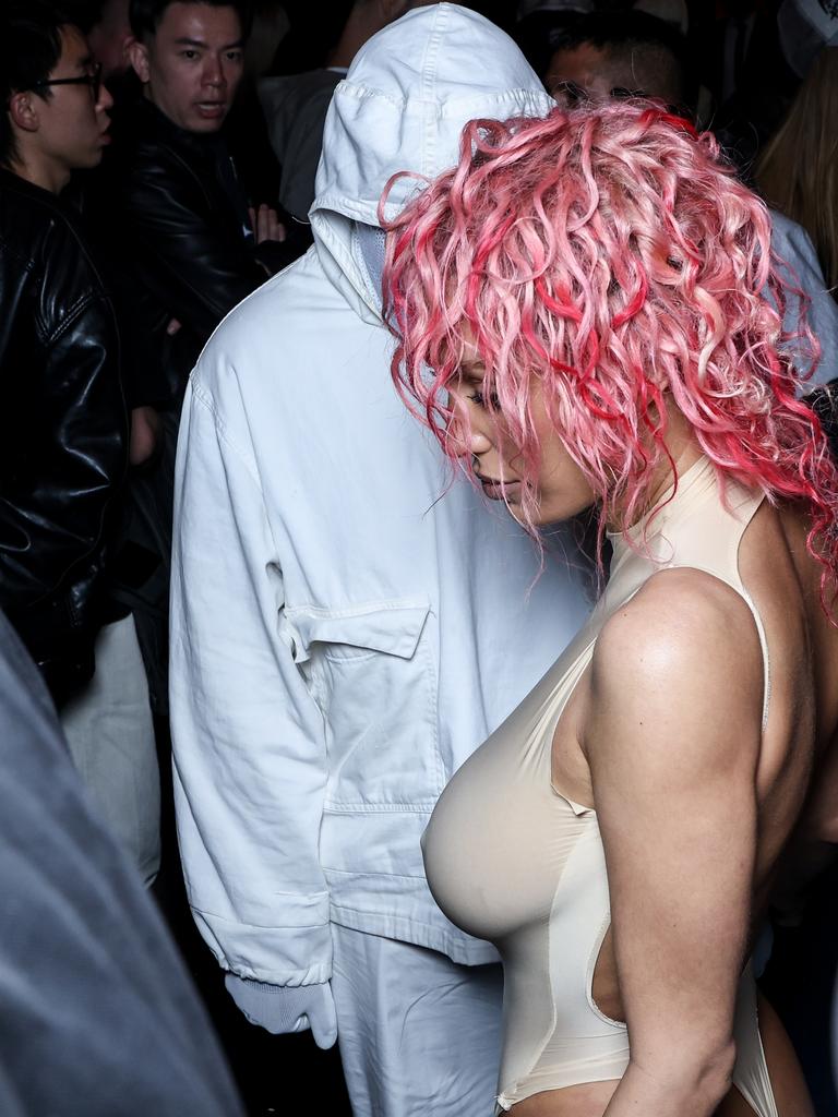 Kanye West and Bianca Censori at Paris Fashion Week in June. Picture: Lyvans Boolaky/Getty Images