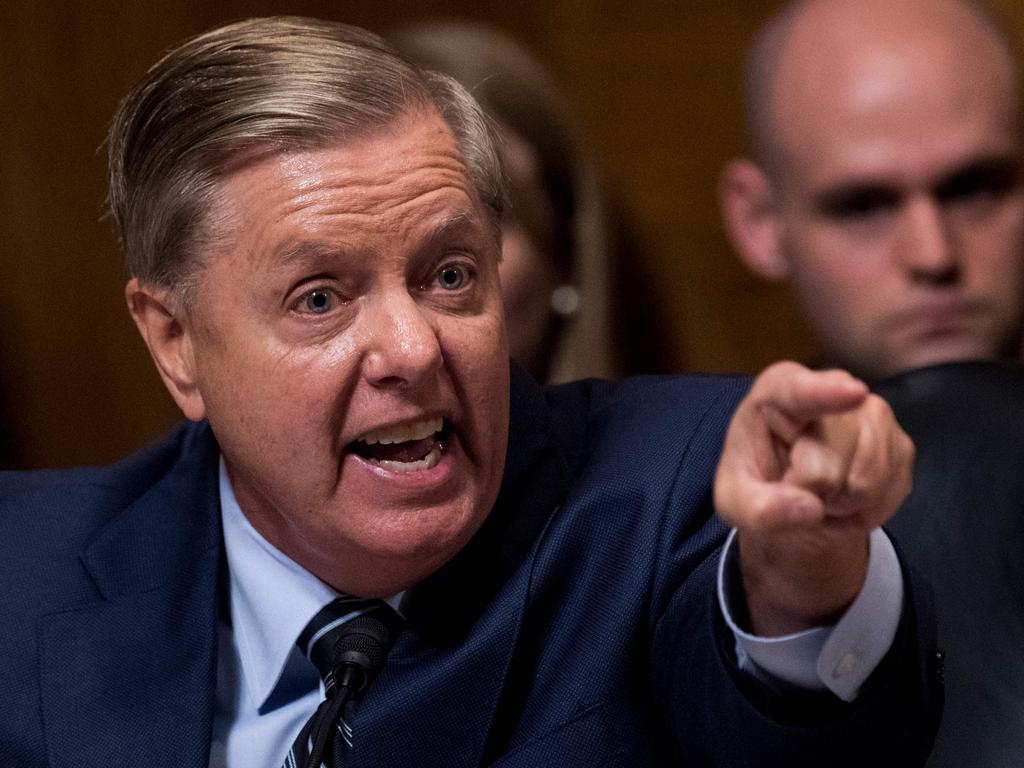 Republican Senate Judiciary Committee member Senator Lindsey Graham, a close ally of Trump, said it would be “insane” to impeach over the phone call. Picture: AFP