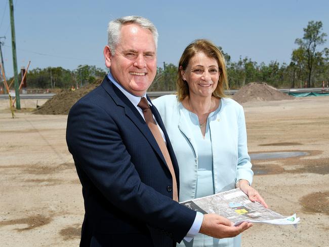 Head of investment, Quinbrook, Brian Restall and Townsville Mayor Jenny Hill, at the announcement of Quinbrook's multi billion dollar investment into Lansdown. Picture: Shae Beplate.