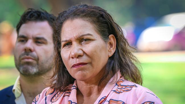 Australian of the Year NT Leanne Liddle and Attorney-General Chansey Paech. Picture: Glenn Campbell