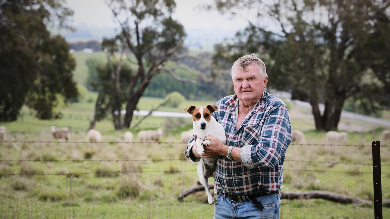 Tony Cashen with his dog Bobbie McGee at his Kings Plains property near Blaney. Picture: Graham Schumman