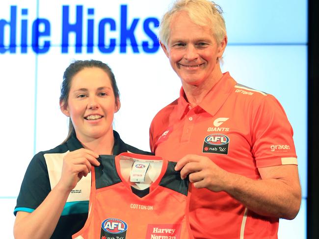 Hicks was the Giants’ number one pick in the draft. Pic: Aaron Francis/The Australian