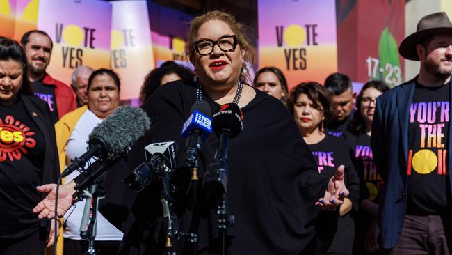 Professor Megan Davis during a press conference for the Uluru Dialogue voice campaign. Picture: Aaron Francis/NewsWire