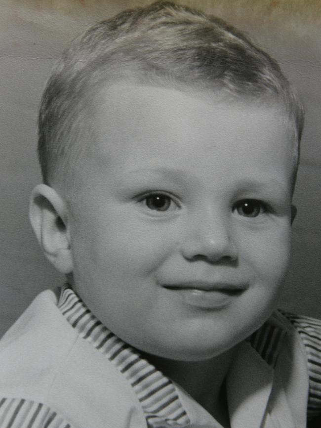 A baby picture of James Dack, who grew up in a housing commission estate with his parents and siblings.