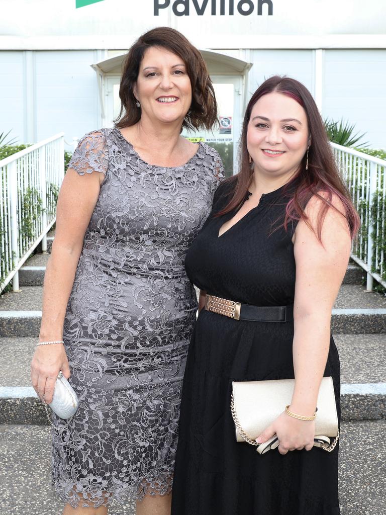 Jenny Malone and Litsa Rigas as the NTFL's night of nights . Picture Glenn Campbell