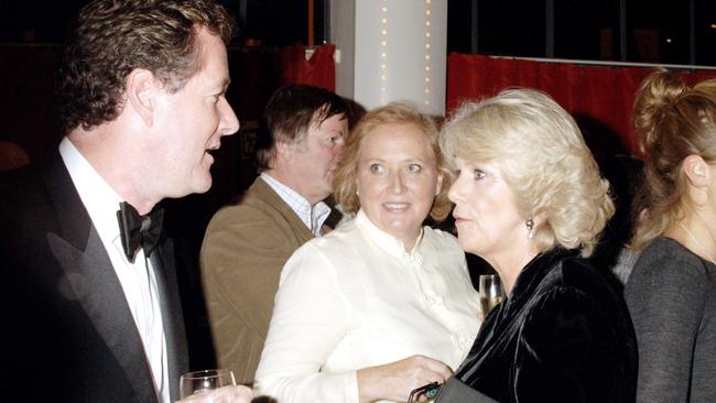 Piers Morgan talks to Camilla, then the Duchess of Cornwall, at her son Tom Parker Bowles’s cookbook launch at Kensington Palace in 2006. Picture: Getty Images​