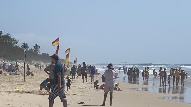 Crowds flock to Main Beach despite fears over the COVID-19 pandemic. Picture: Lea Emery