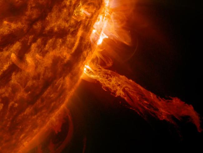 Titanic event ... A stream of plasma burst out from the sun. Picture: NASA