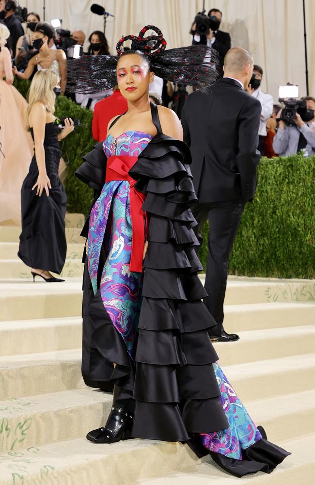 Met Gala co-chair Naomi Osaka in Louis Vuitton. Picture: Getty Images