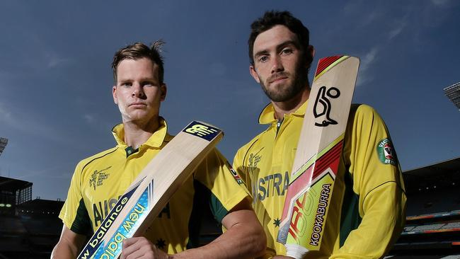 Steve Smith (left) with Australia teammate Glenn Maxwell.