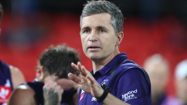 Things looked up in 2020 for the Dockers under new coach Justin Longmuir. Picture: Getty Images