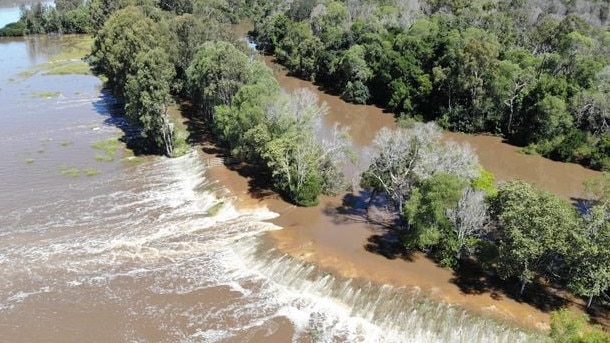 Images of the Bungawallbin Levee, 30km west of Evans Head, that protects vast areas of farmland and was damaged in the 2022 flood disaster, has now received $6.9m state funding to restore it.