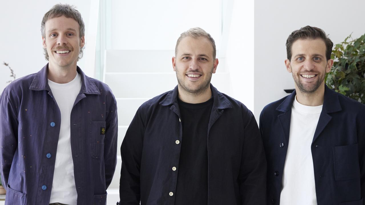 Linktree co-founders Alex Zaccaria, Anthnoy Zaccaria and Nick Humphreys. Picture: Sarah Chavdaroska