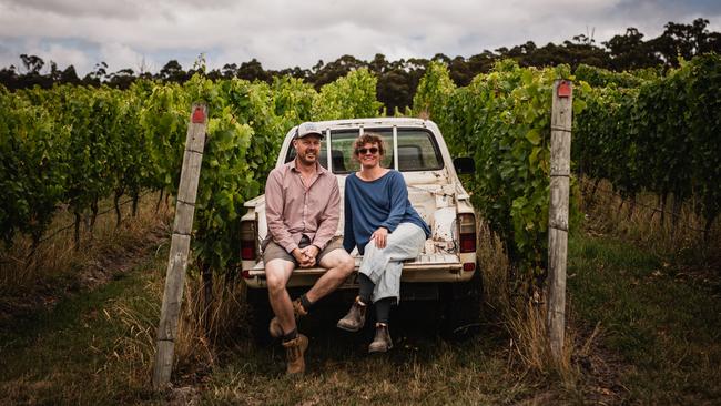 Paul and Gilli Lipscombe, of Sailor Seeks Horse vineyard. Picture: Dearna Bond.