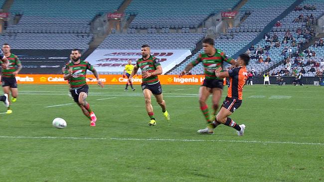 Latrell Mitchell is facing a four-game ban for a late high shot on David Nofoaluma.