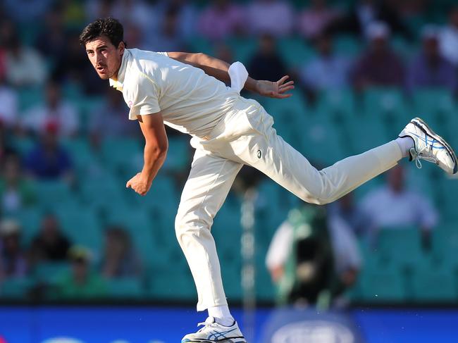 Australia's Mitchell Starc bowls during Day 1 of the 5th Ashes Test between Australia and England at the SCG. Picture: Brett Costello