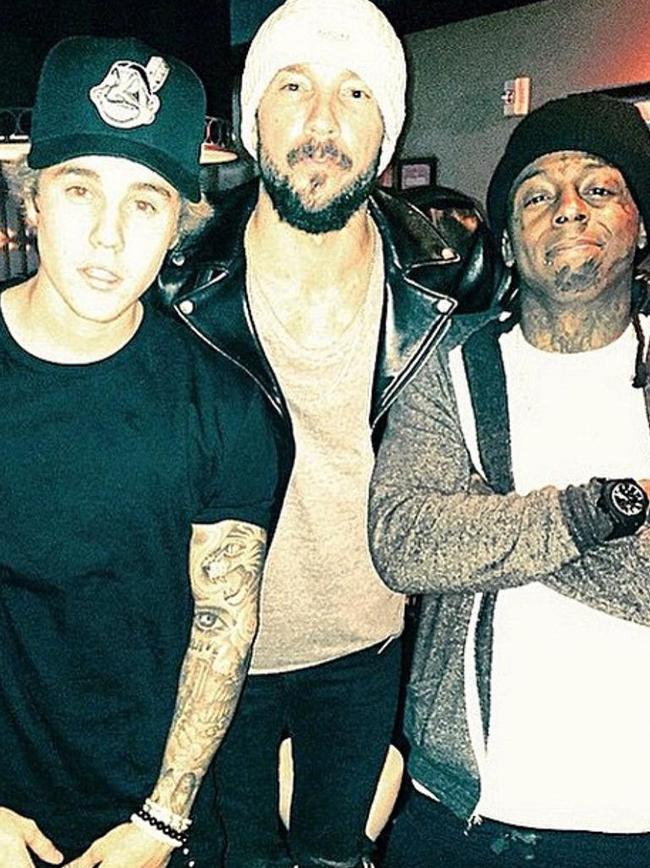 Carl Lentz pictured with Justin Bieber and Lil Wayne. Picture: Instagram.