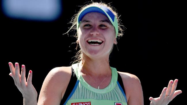 Sofia Kenin stunned Ash Barty to qualify for her first grand slam final. Picture: AAP Image/Lukas Coch