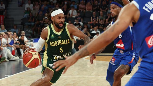 Patty Mills has shone in the Boomers’ warm-up matches for the Olympics. Pics Adam Head