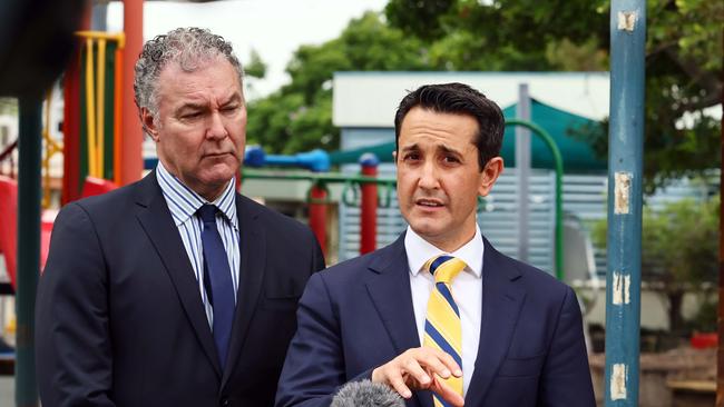 Queensland Premier David Crisafulli and Education Minister John Paul Langbroek Picture: Supplied by the Department of the Premier/Tertius Pickard.