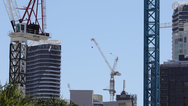 Cranes on the Gold Coast. Picture: Glenn Hampson.