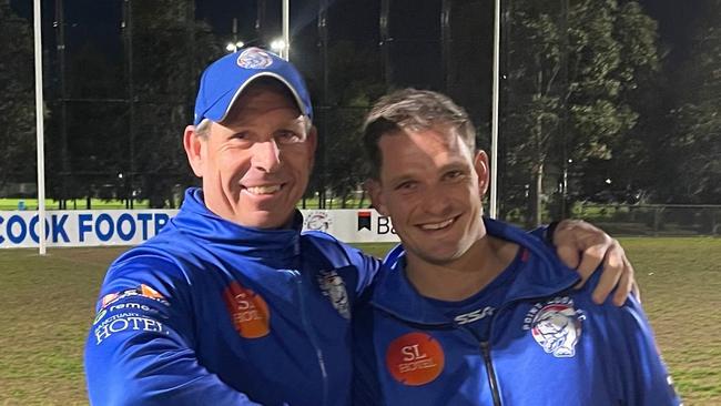 Brett Jacobs (left) has stood down as Point Cook coach with Clay Smith (right) set to take over.