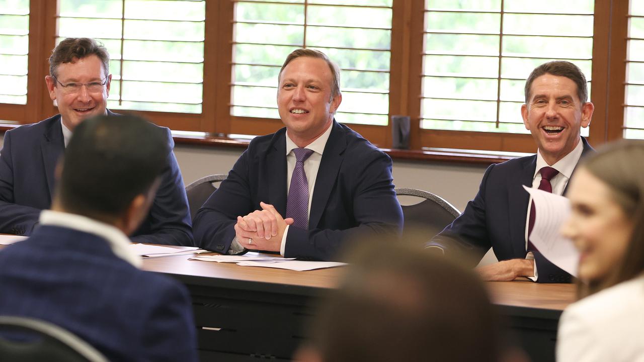 Queensland 's new Premier Steven Miles and Treasurer Cameron Dick. Picture: Annette Dew