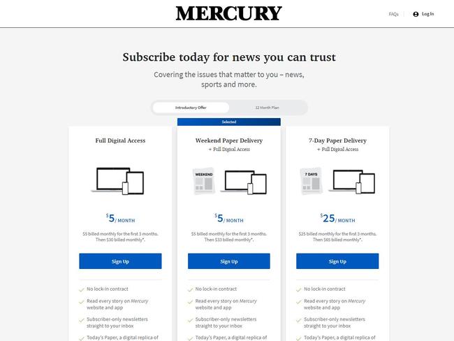 The Mercury: Subscribe now from $5 a month