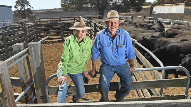 Livestock SA president Joe Keynes with wife Sally at their farm. Picture: Tom Huntley