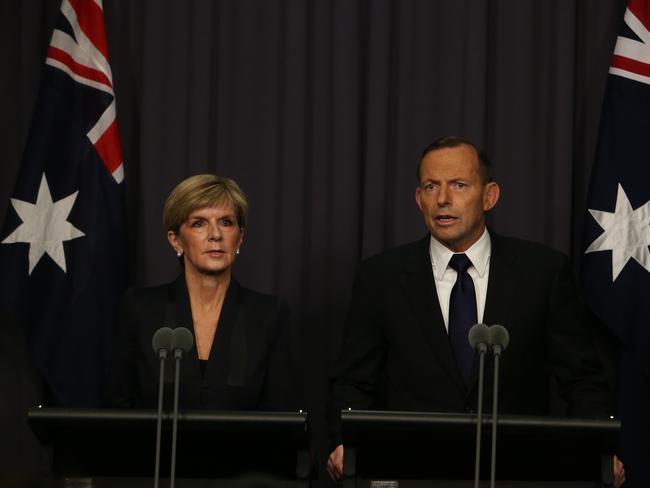 Foreign Affairs Minister Julie Bishop and Prime Minsiter Tony Abbott announce they were recalling the Australian ambassador to Indonesia.