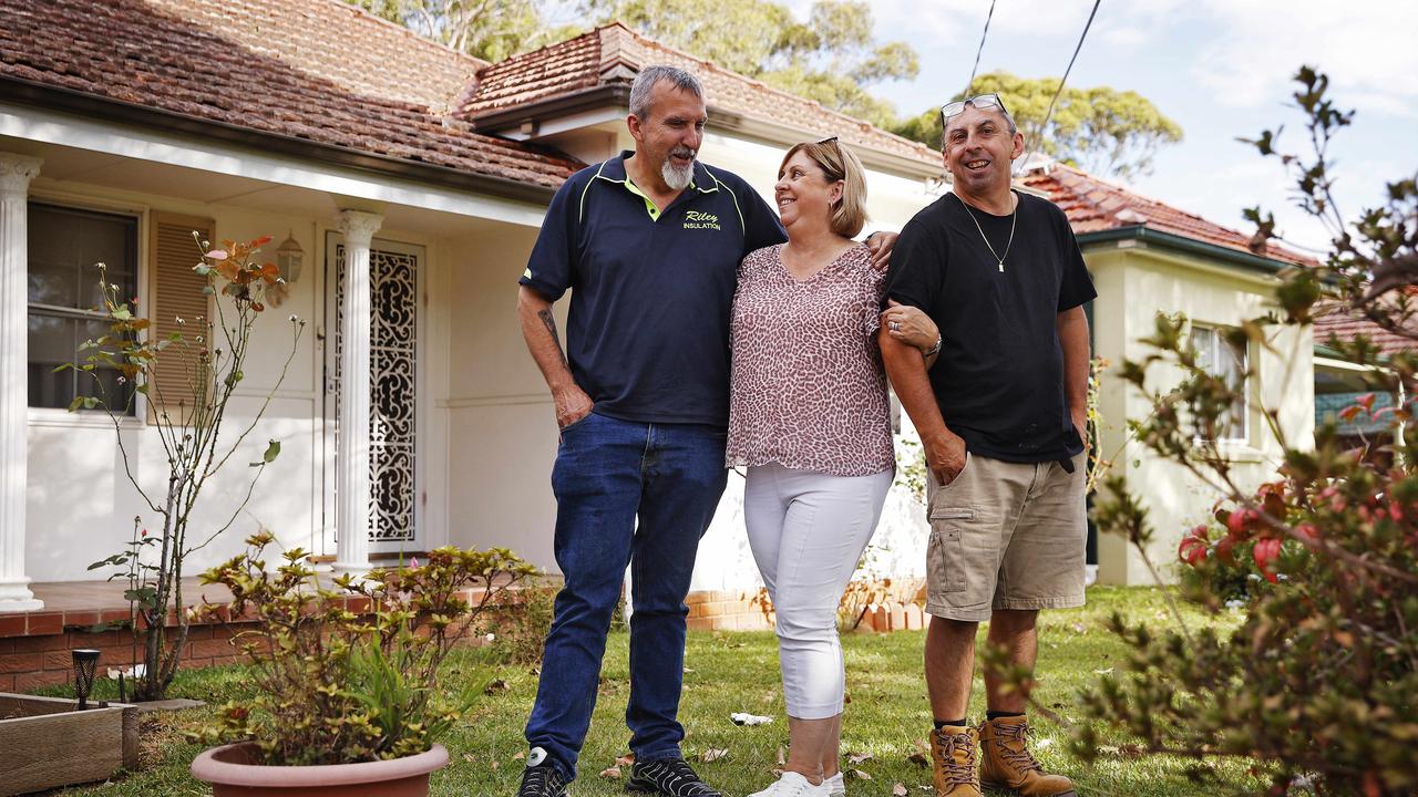 Richard Gregory, Bronwyn Dzirins and Andrew Gregory recently sold their mother’s Padstow home for nearly $200,000 more than expected. Picture: Sam Ruttyn