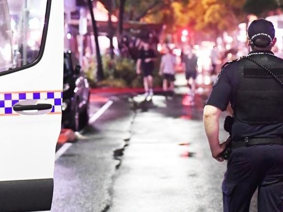 Sunshine Coast police on patrol at the Ocean Street safe night precinct in Maroochydore. Picture: Patrick Woods