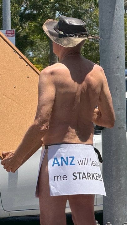 Nude protest in Brisbane against ANZ loan