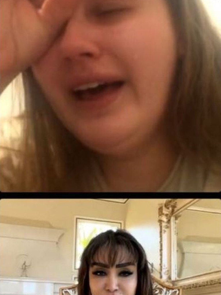 She broke down in tears in a recent live Instagram video explaining her parents won’t give her proof she’s their child. Picture: Instagram/iammadeleinemccan