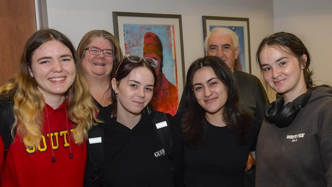 Isabella Fischetti, 19, (second from right) with friends and parents. Picture: Roy VanDerVegt