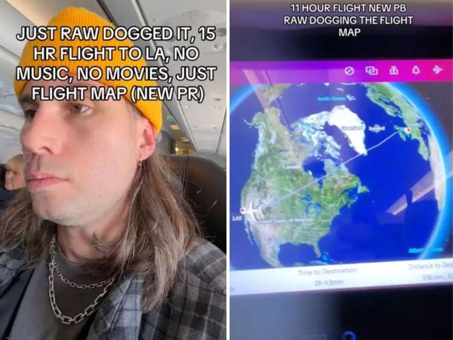 Bizarre trend taking over flights around the world is called raw-dogging.