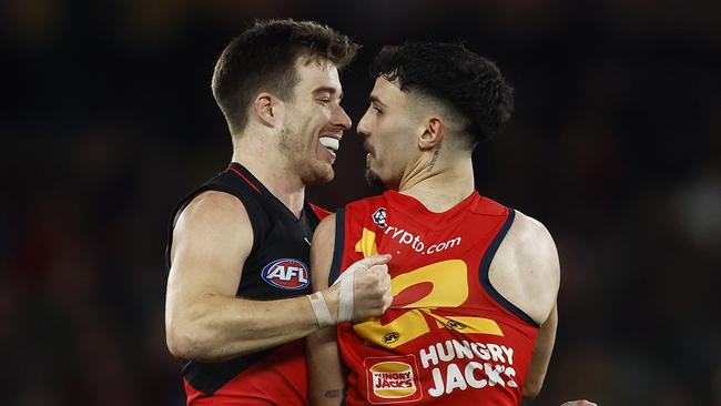 Izak Rankine and the Crows had no answer to Zach Merrett. Picture: Daniel Pockett/Getty Images